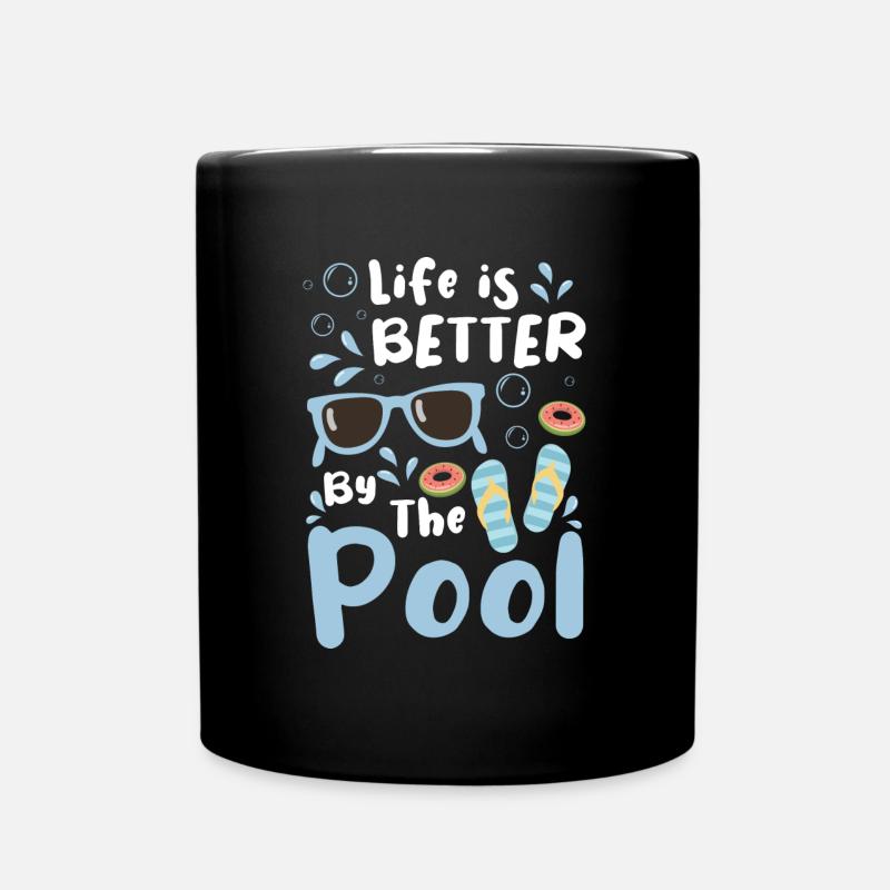 Swimming Pool Schwimmbad Pool Party Tauchen - Tasse einfarbig - Schwarz