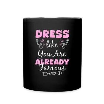 Mode Style Kleidung - Tasse einfarbig - Schwarz - Vorne