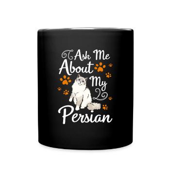 Perser Katzenfreund Katzenlady - Tasse einfarbig - Schwarz - Vorne