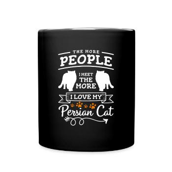 Perser Katze Katzendame Chefin - Tasse einfarbig - Schwarz - Vorne