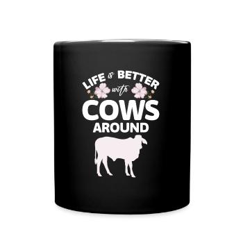 Vache Éleveur Bovins Nature - Mug uni - noir - Devant