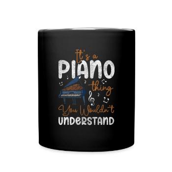 Piano Musik Klassische Musik - Tasse einfarbig - Schwarz - Vorne