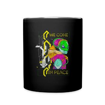 Zukunft Neon Futuristisch - Tasse einfarbig - Schwarz - Vorne