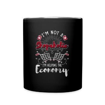 Einkaufen Schuhe Freundin - Tasse einfarbig - Schwarz - Vorne