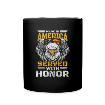 America Stars and Stripes Soldier - Full Colour Mug - black - Front