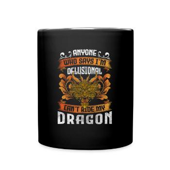 Drachen Fabelwesen China Tribal - Tasse einfarbig - Schwarz - Vorne