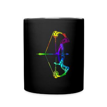 Tir à l’arc Arc-en-ciel Couleurs Polygone Sport - Mug uni - noir - Devant