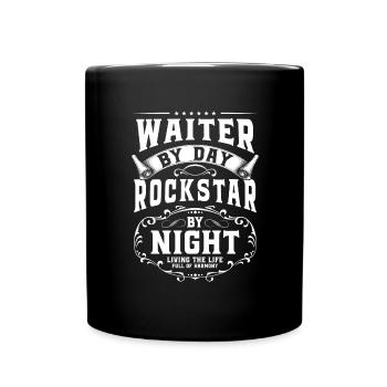 Serveur Restaurant Nourriture Cocktail - Mug uni - noir - Devant