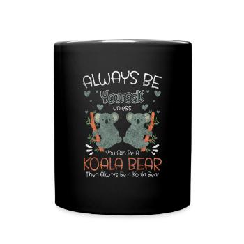 Koala Bear Forest Fluffy Animal - Full Colour Mug - black - Front