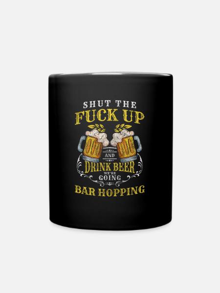 Party Alkohol Schnaps Vollsuff - Tasse einfarbig - Schwarz