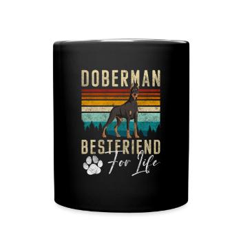 Dobermann Hund Tier Hundeliebe - Tasse einfarbig - Schwarz - Vorne