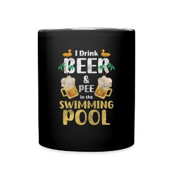 Schwimmen Wassersport Kraft Schwimmsport - Tasse einfarbig - Schwarz - Vorne