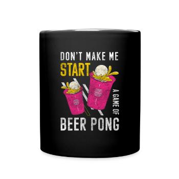 Beer Pong Balle Tennis de table - Mug uni - noir - Devant