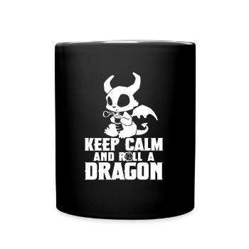 Keep calm and Roll a Dragon RPG - Full Colour Mug - black - Front
