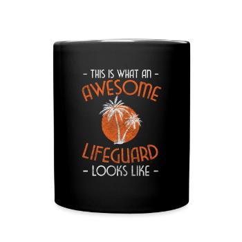 Nageur Métier Eau - Mug uni - noir - Devant