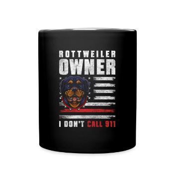 Dog Loyal Master Walk - Full Colour Mug - black - Front