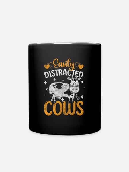 Kuh Stall Milchbauer - Tasse einfarbig - Schwarz