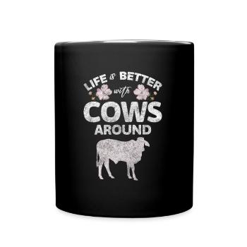 pis de lait de vache vache laitière - Mug uni - noir - Devant