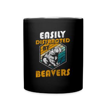 Statue de rongeur Queue de castor - Mug uni - noir - Devant