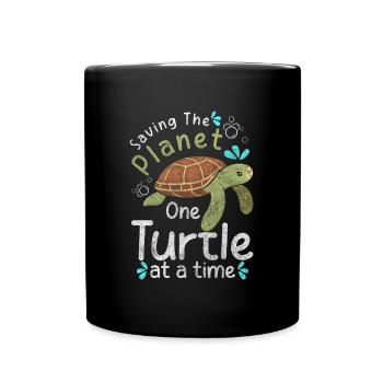 Tortues mignonnes environnementalistes - Mug uni - noir - Devant
