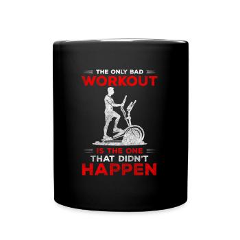 Cardio Sportgerät Fitnessstudio Läufer - Tasse einfarbig - Schwarz - Vorne