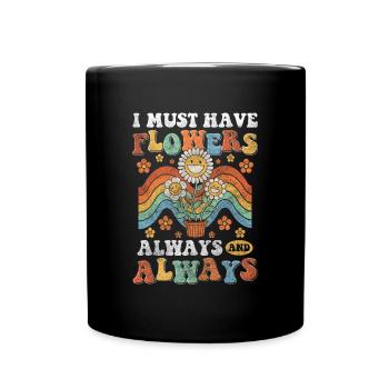 Blume Bunt Hochzeit - Tasse einfarbig - Schwarz - Vorne