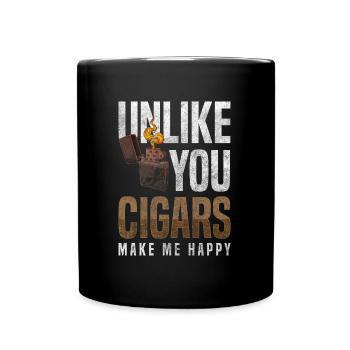 Zigarre Raucher Gentlemen Club Luxus Qualm - Tasse einfarbig - Schwarz - Vorne