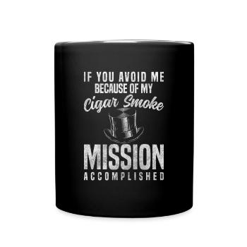 Fumer cigare Soirée des hommes Cuba plaisir - Mug uni - noir - Devant