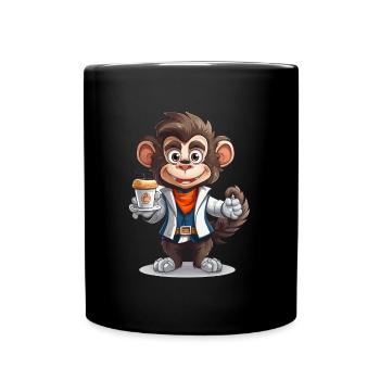 Brau-Affe Barista - Tasse einfarbig - Schwarz - Vorne