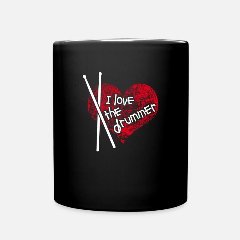 I love the Drummer - ich liebe den Schlagzeuger - Tasse einfarbig - Schwarz