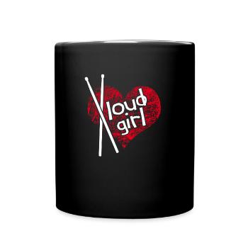Loud Girl. Une fille bruyante. Drummer Girl - Mug uni - noir - Devant