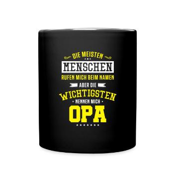 Opa Spruch - Tasse einfarbig - Schwarz - Vorne