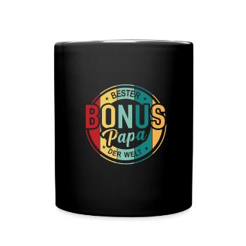 Bonus Papa Bester Bonuspapa Bonusvater T-Shirt - Tasse einfarbig - Schwarz - Vorne