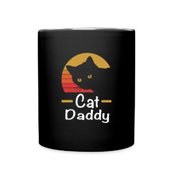 Cat Daddy Vintage 80er Jahre Style Cat Retro - Tasse einfarbig - Schwarz - Vorne