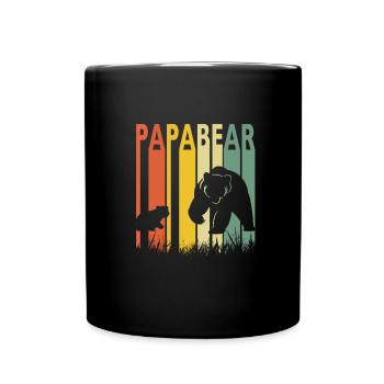 Papa ours et bébé ours chemise pour la fête des pères - Mug uni - noir - Devant