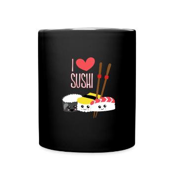 J'adore les sushis Japon Sushi Maki Manga Tofu - Mug uni - noir - Devant