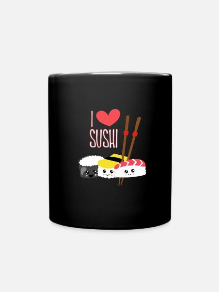 I Love Sushi Japan Sushi Maki Manga Tofu - Tasse einfarbig - Schwarz