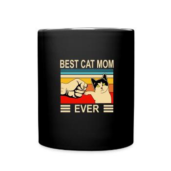 Best Cat Mom Ever Women Vintage Bump Fit Mothers - Tasse einfarbig - Schwarz - Vorne