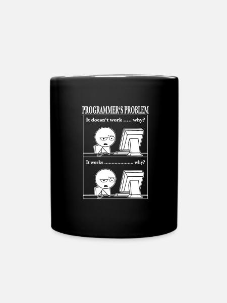 Programmeur Computer Scientist Funny Cartoon T-Shir - Mug uni - noir
