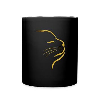 Katze Kleines Kätzchen Katzengesicht - Tasse einfarbig - Schwarz - Vorne