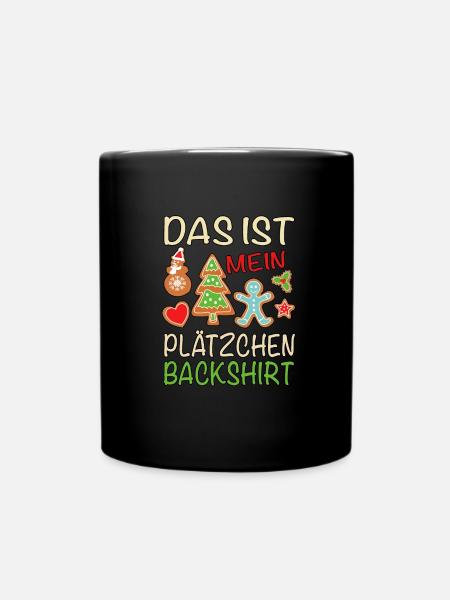 Das ist mein Plätzchen Backshirt backen - Tasse einfarbig - Schwarz
