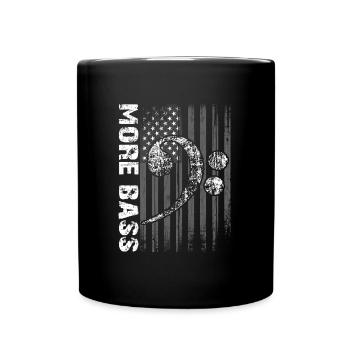 Großer Bassschlüssel auf Flagge - Tasse einfarbig - Schwarz - Vorne