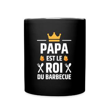 PAPA EST LE ROI DU BARBECUE - Mug uni - noir - Devant