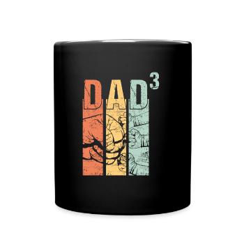Papa Father of 3 third Three child baby children - Full Colour Mug - black - Front