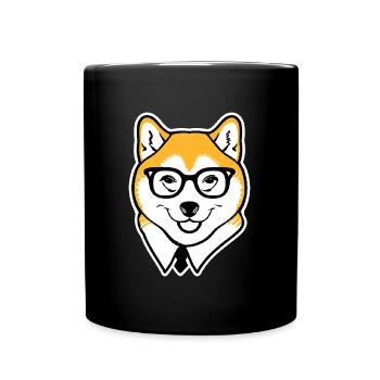 Shiba Inu Hipster Hundeliebhaber - Tasse einfarbig - Schwarz - Vorne
