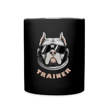 Pitbull Retro Turnschuhe Hund Terrier - Tasse einfarbig - Schwarz - Vorne