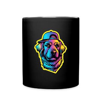 Labrador Synthwave Dog Gift Retriever des années 80 - Mug uni - noir - Devant