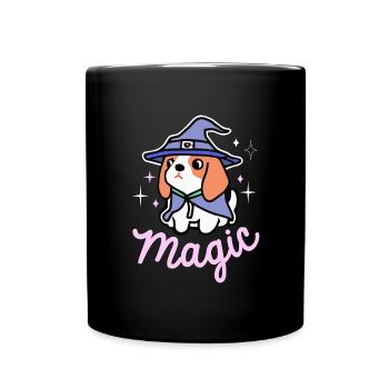 Beagle Magic Wizard Dog Gift Retro - Full Colour Mug - black - Front