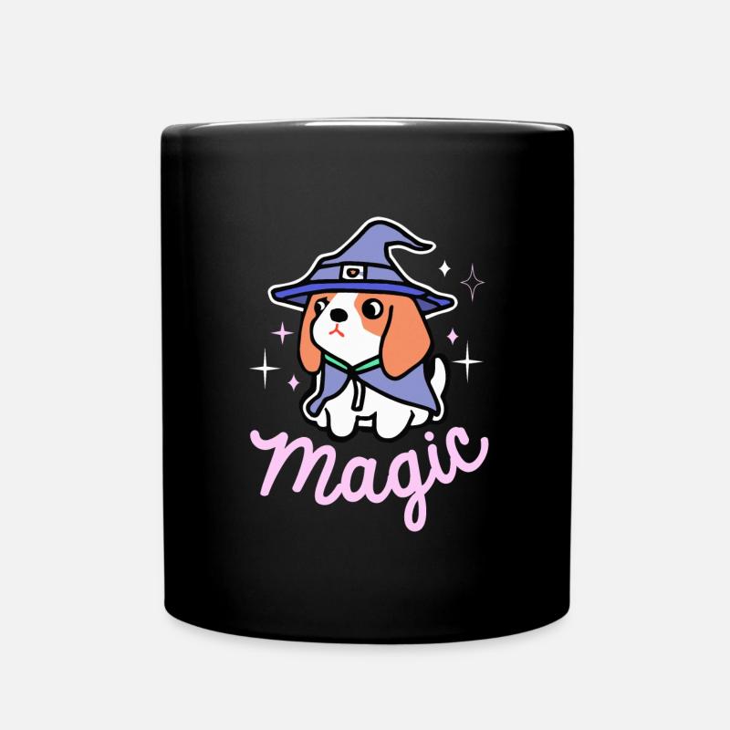 Beagle-Magie-Zauberer Hund Geschenk Retro - Tasse einfarbig - Schwarz