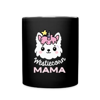 Westiecorn Unicorn Hund Geschenk Westie - Tasse einfarbig - Schwarz - Vorne